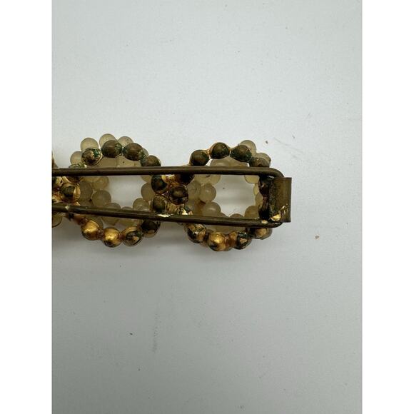 VTG Lot Hair Comb And Barrette ART NOUVEAU / Faux Pearl & Gold-tone accents - Picture 8 of 15